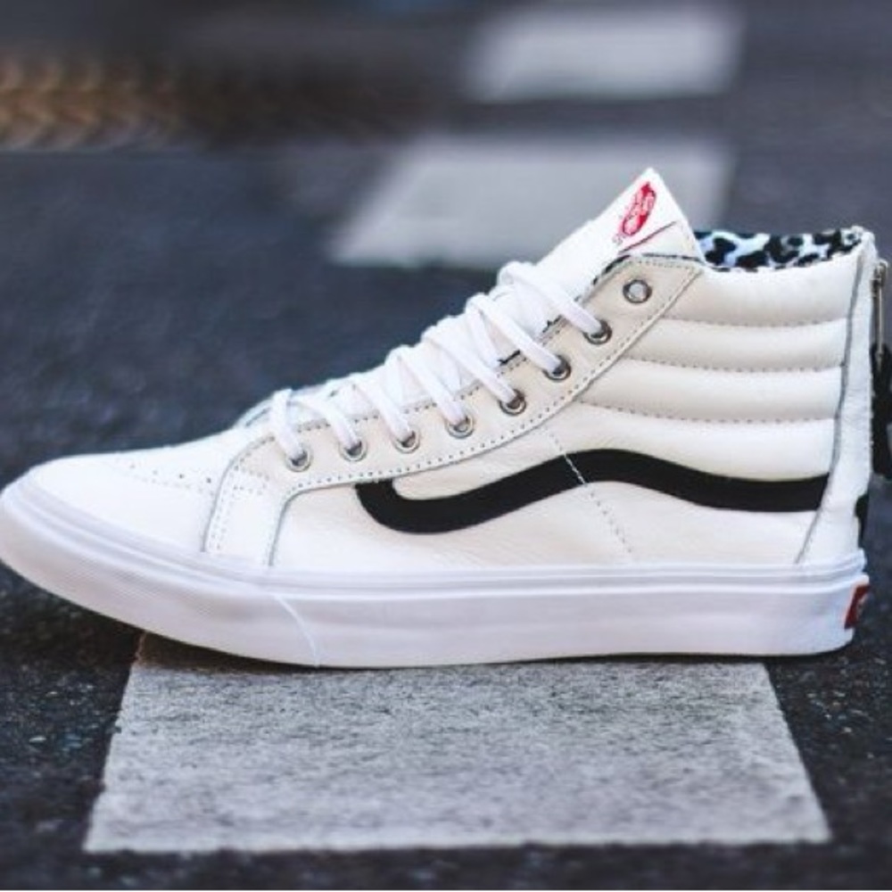 Rare 2014 Vans Sk8-Hi Slim Zip (Snow Leopard)